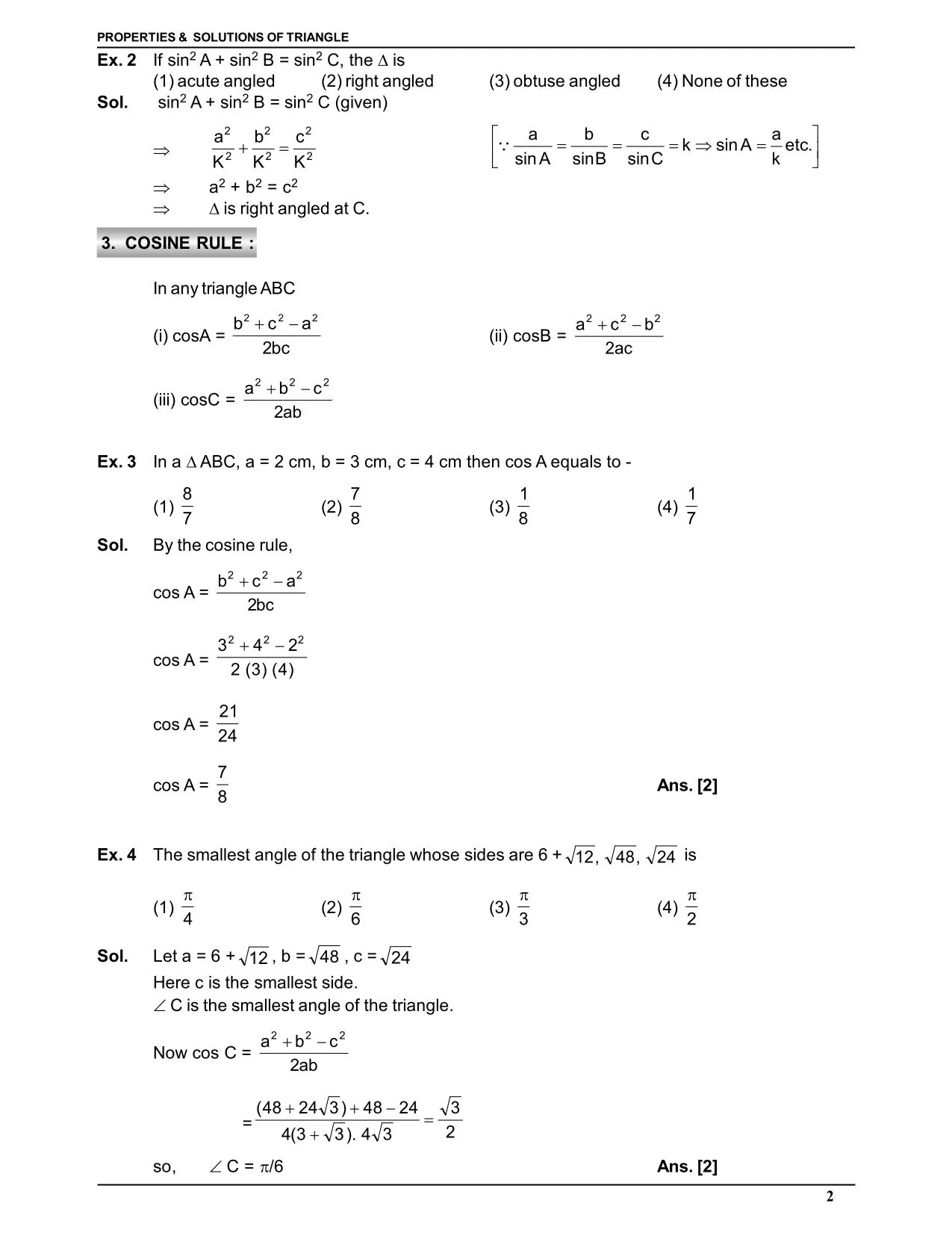 Properties and Solution of Triangle