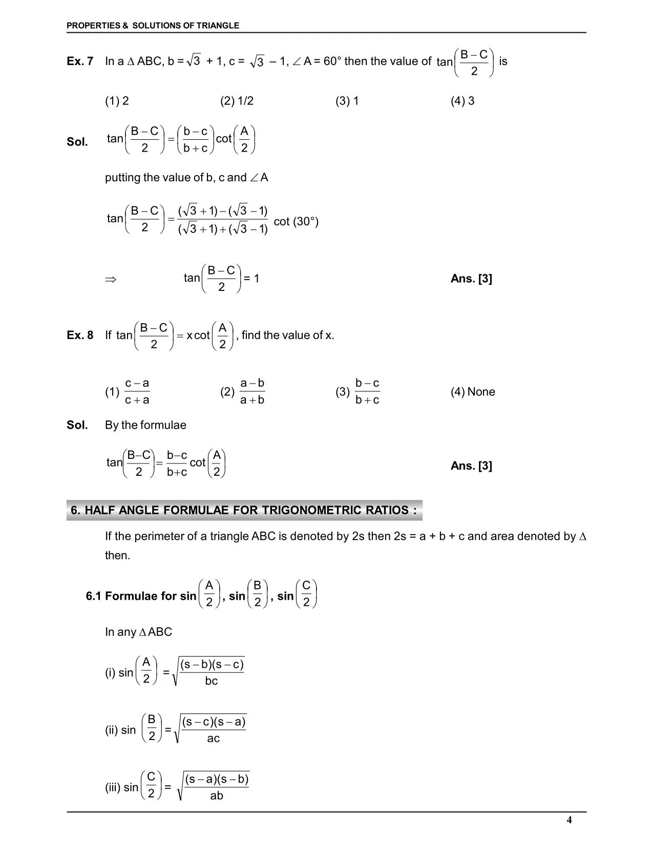 Properties and Solution of Triangle