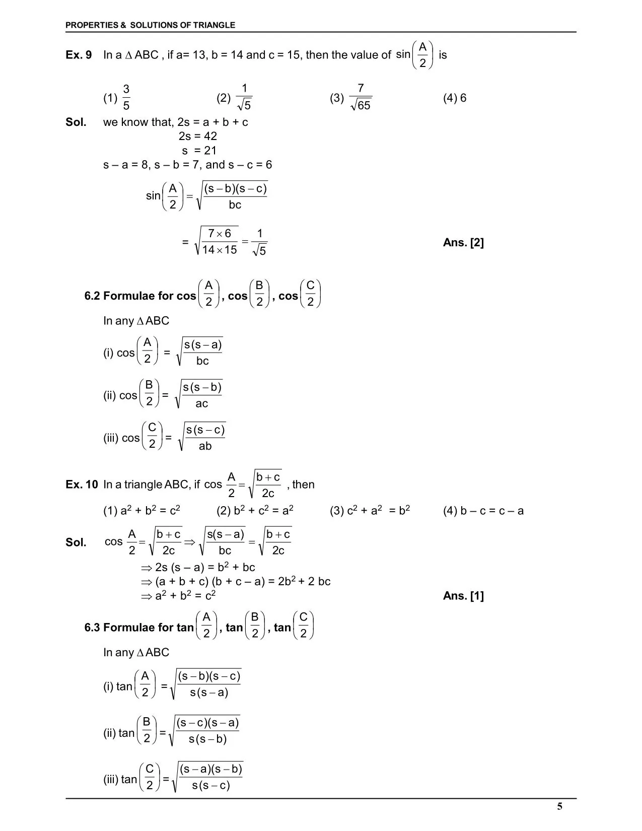 Properties and Solution of Triangle