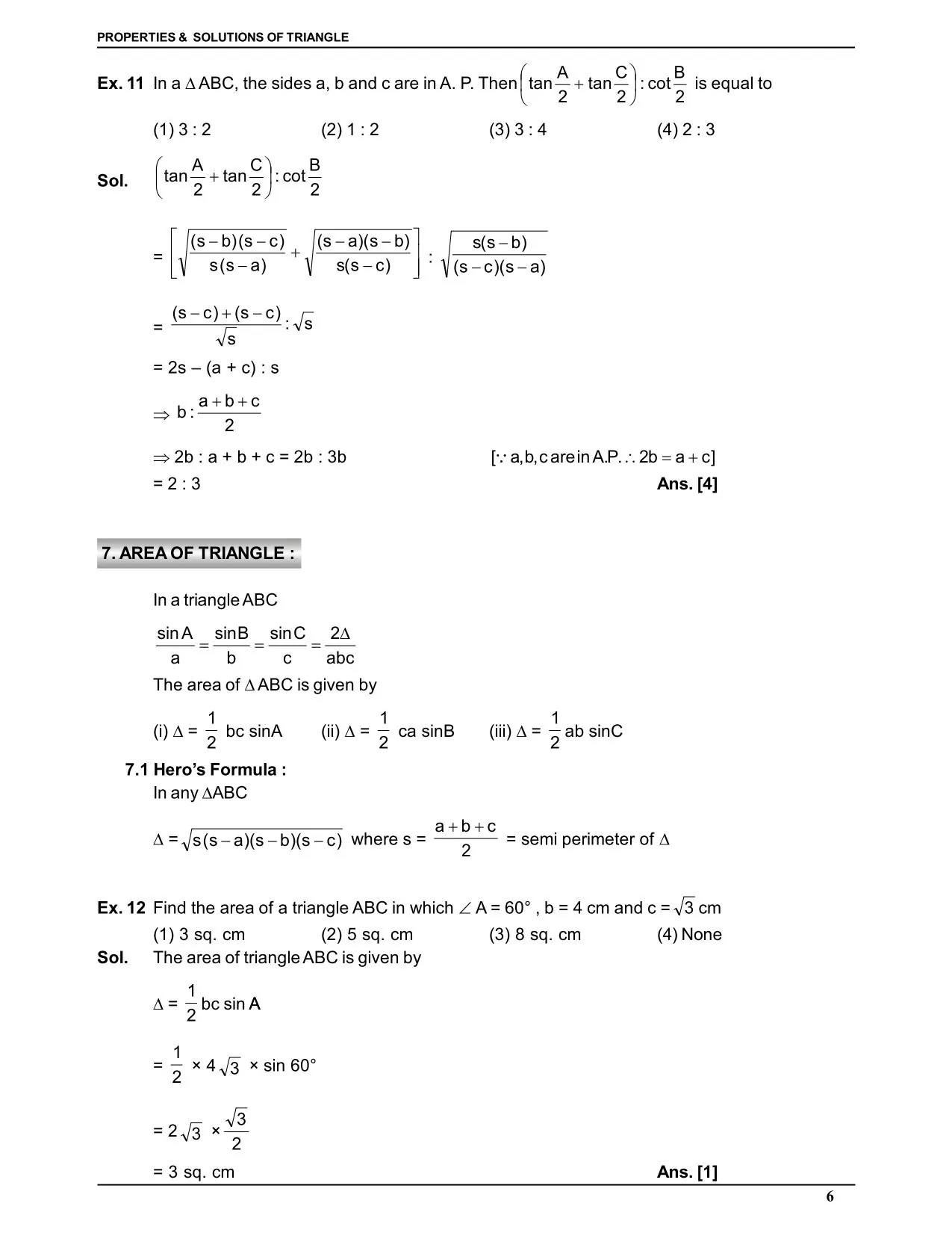 Properties and Solution of Triangle