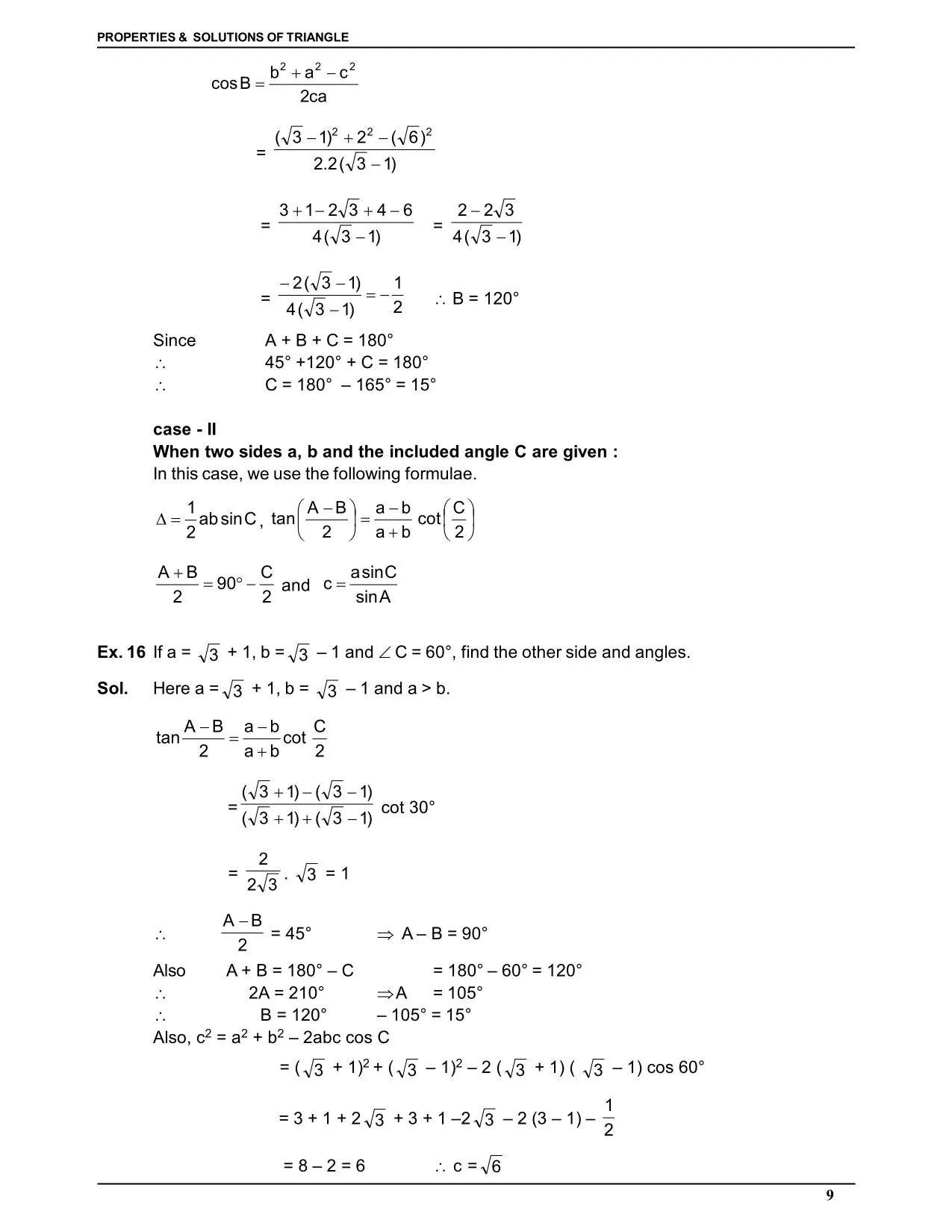 Properties and Solution of Triangle