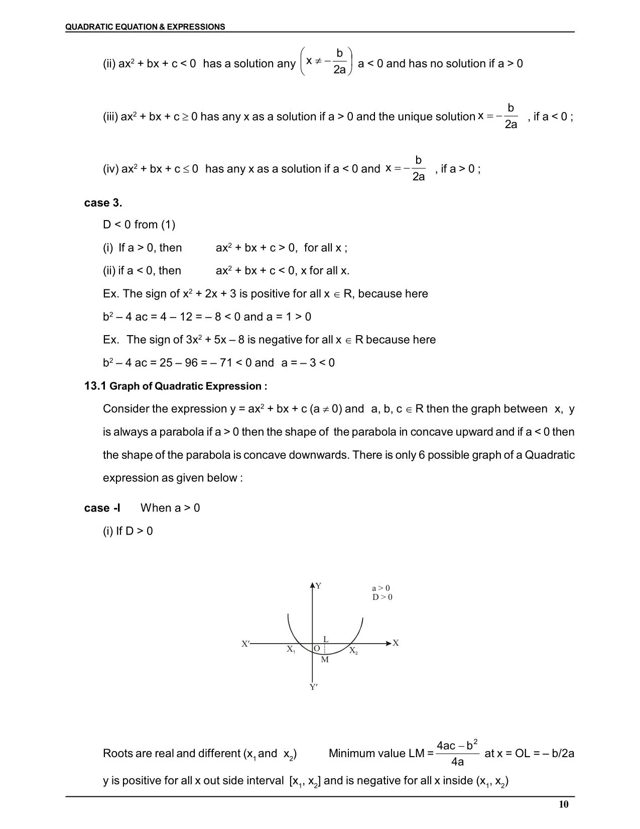 Quadratic Equation & Expressions