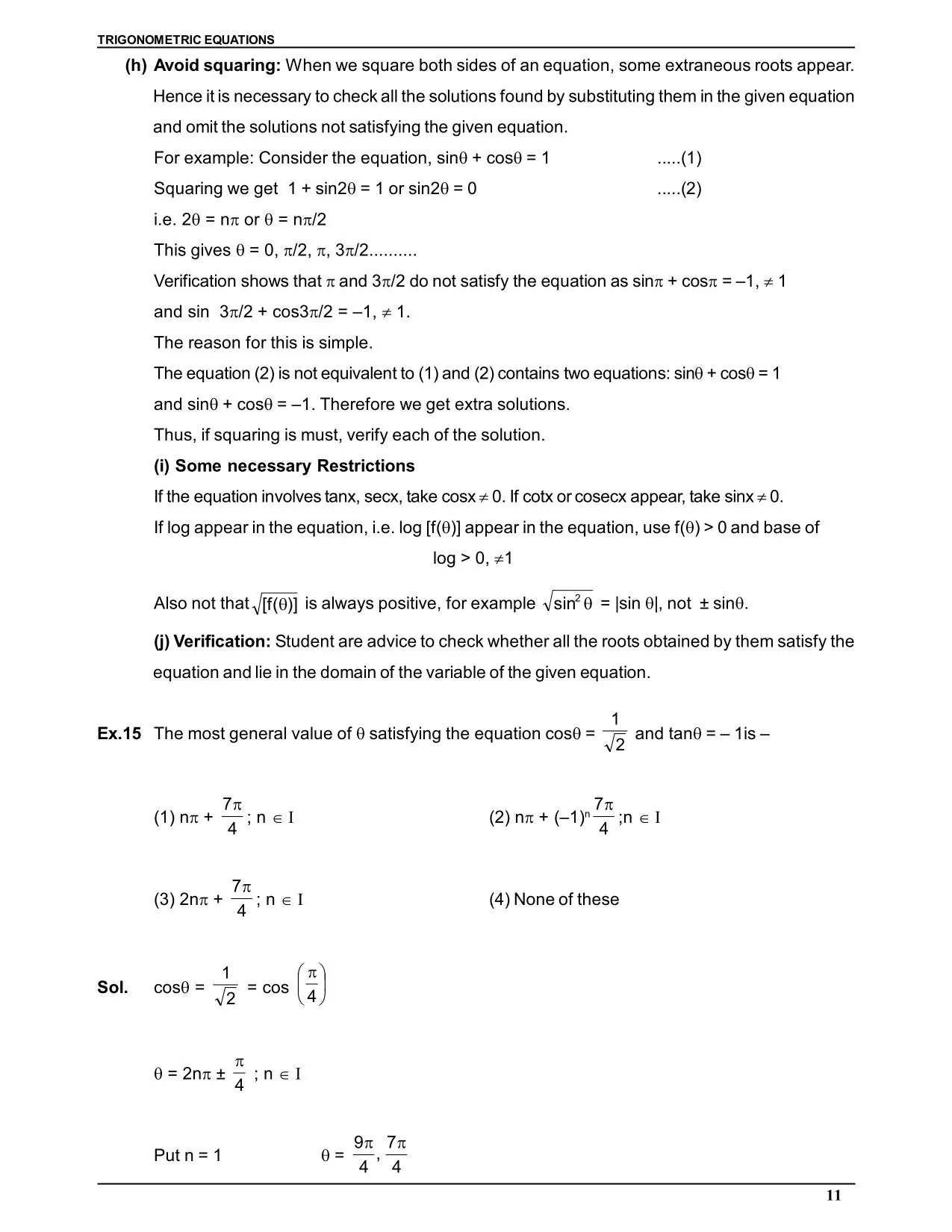 Trigonometric Equation