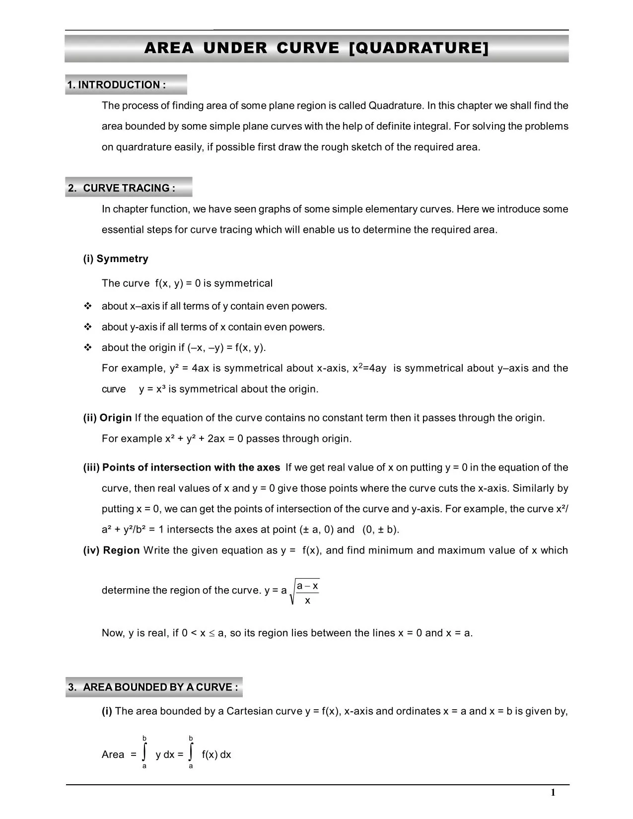 Area Under Curve [Quadrature]