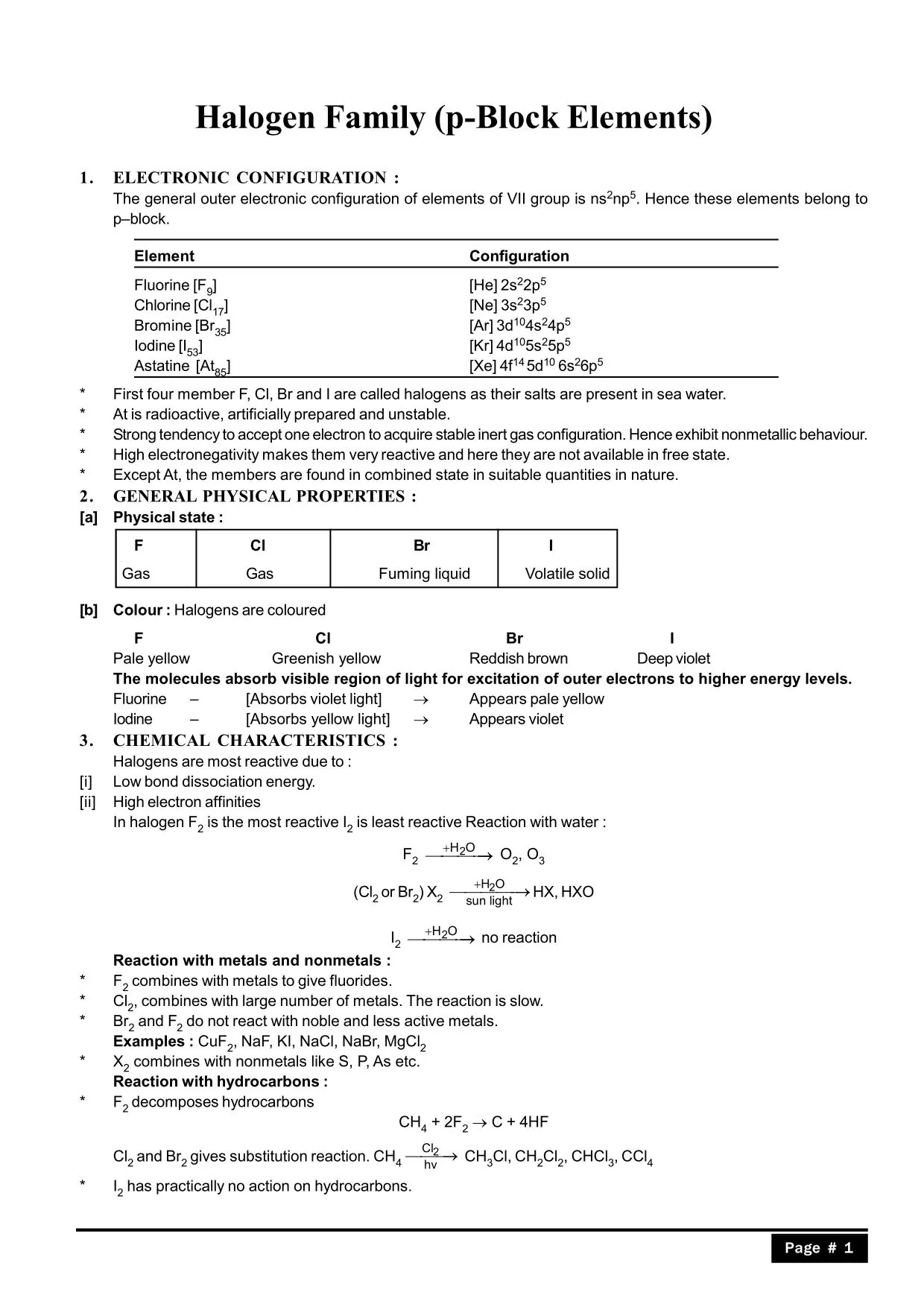 P Block Class 12 Notes | Halogen Family