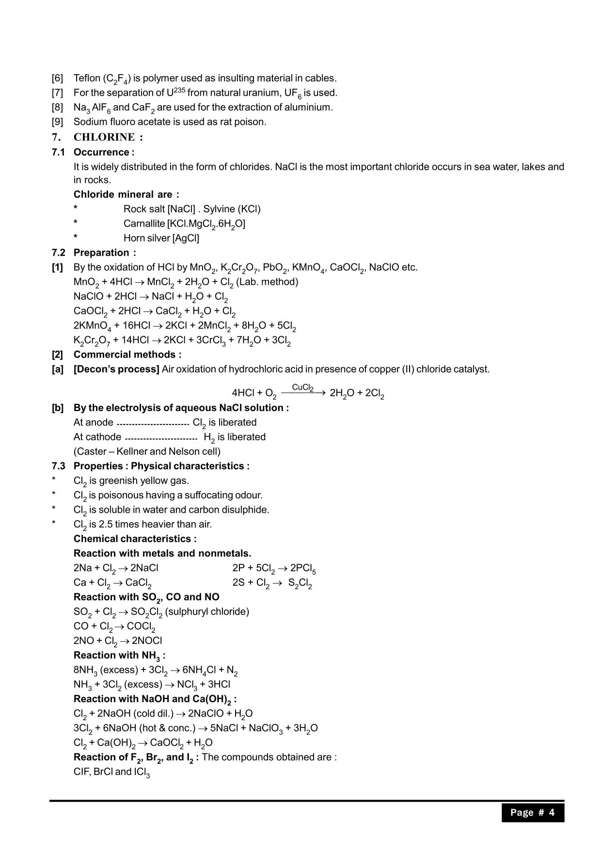 P Block Class 12 Notes | Halogen Family: Chlorine
