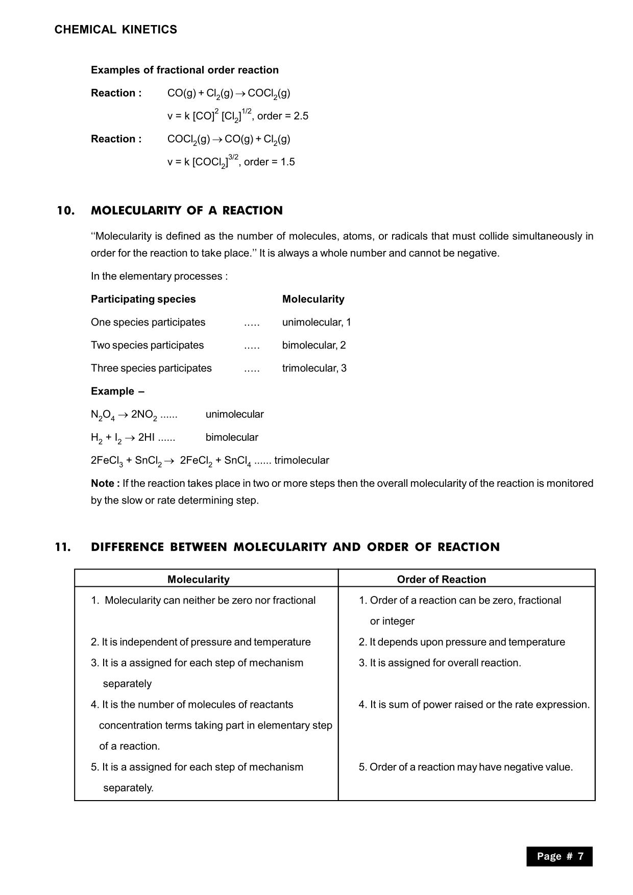 Chemical Kinetics Class 12 Notes: Molecularity 