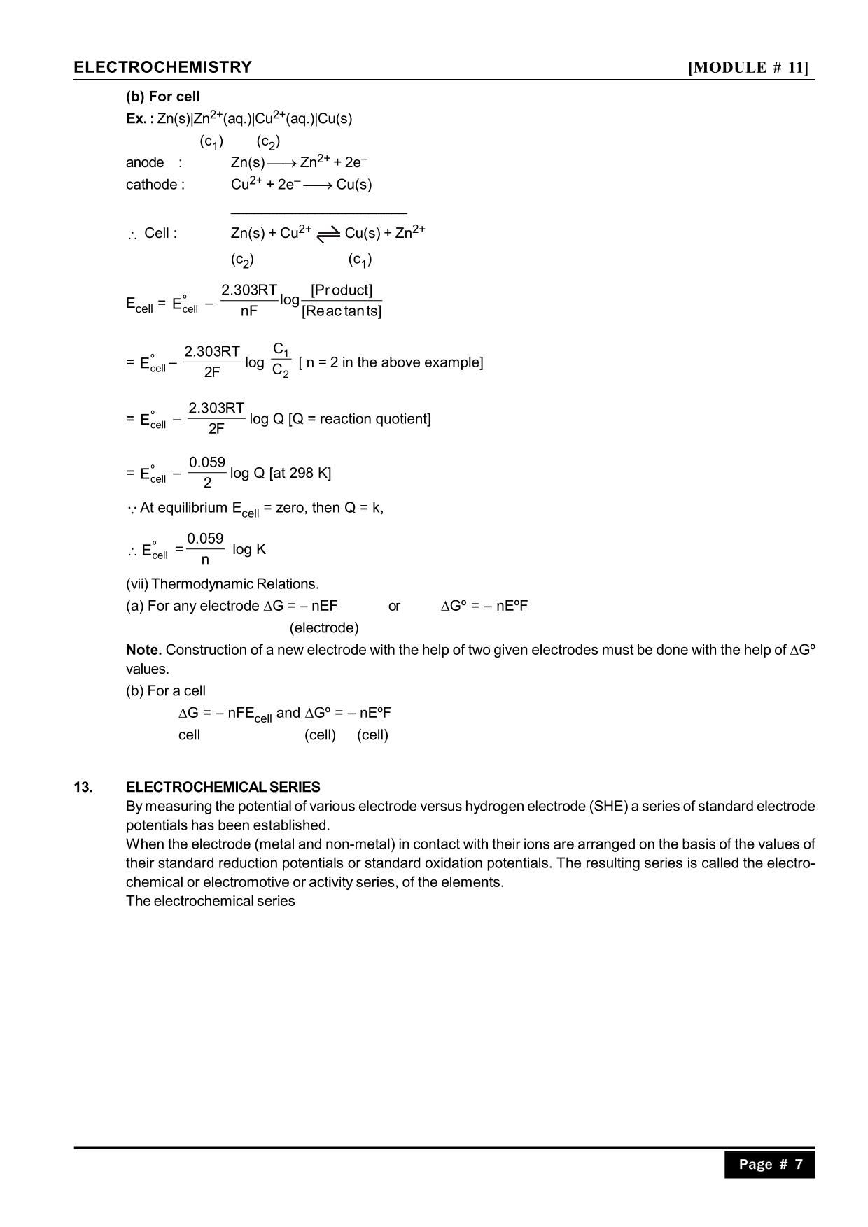  Electrochemistry Notes for Class 12 : Electrochemical Series