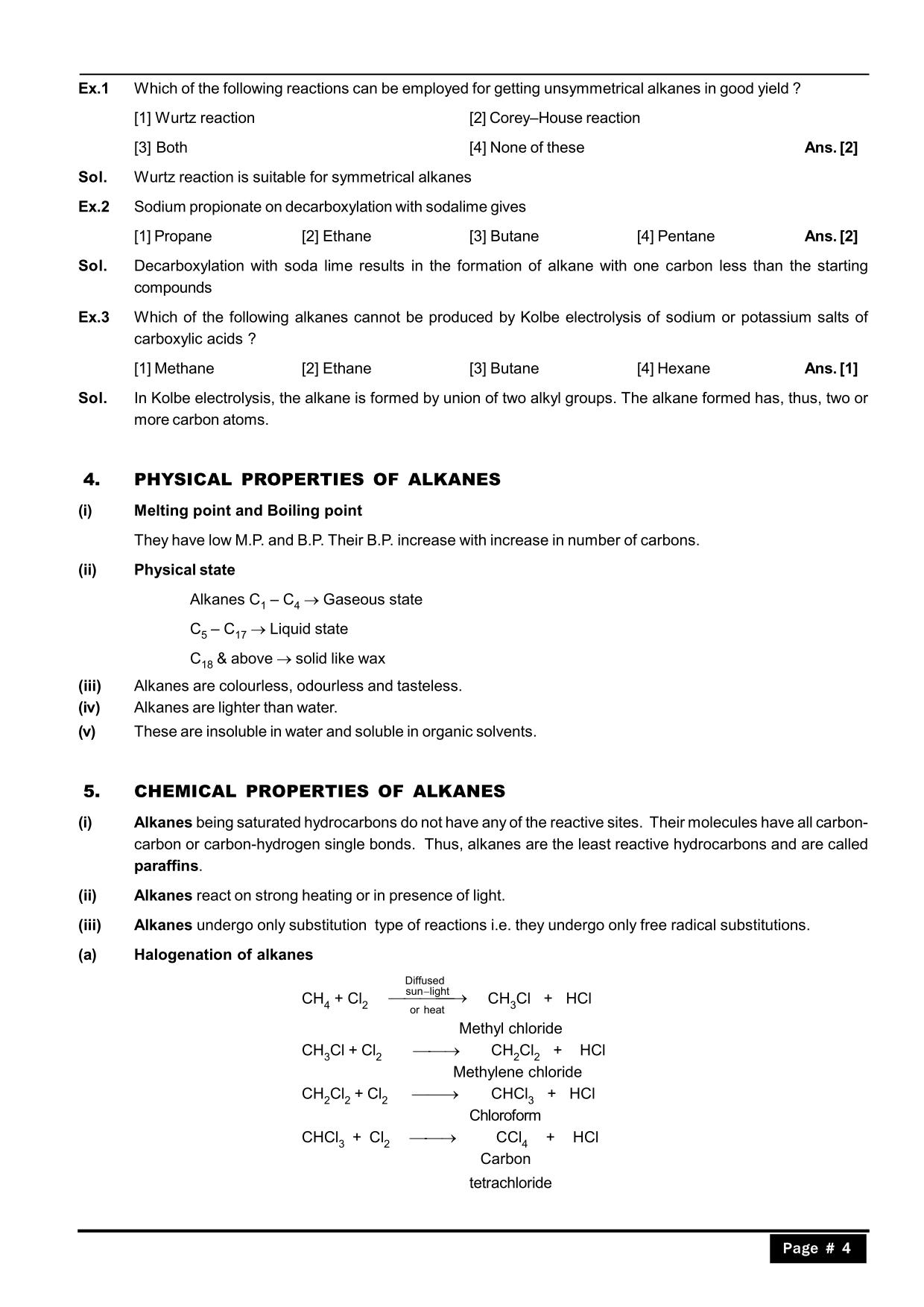  Hydrocarbons Class 11 Notes: Classification of Alkanes