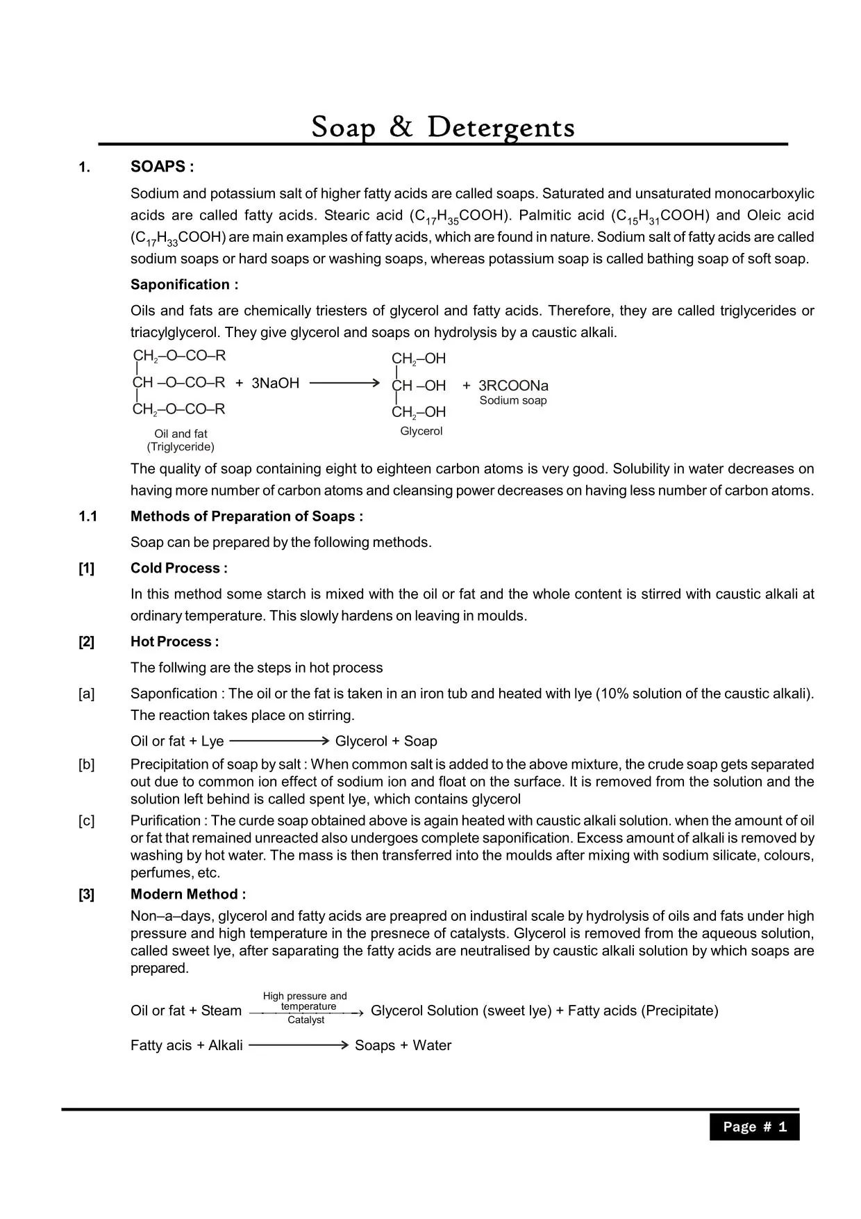 Soaps and Detergents Class 12