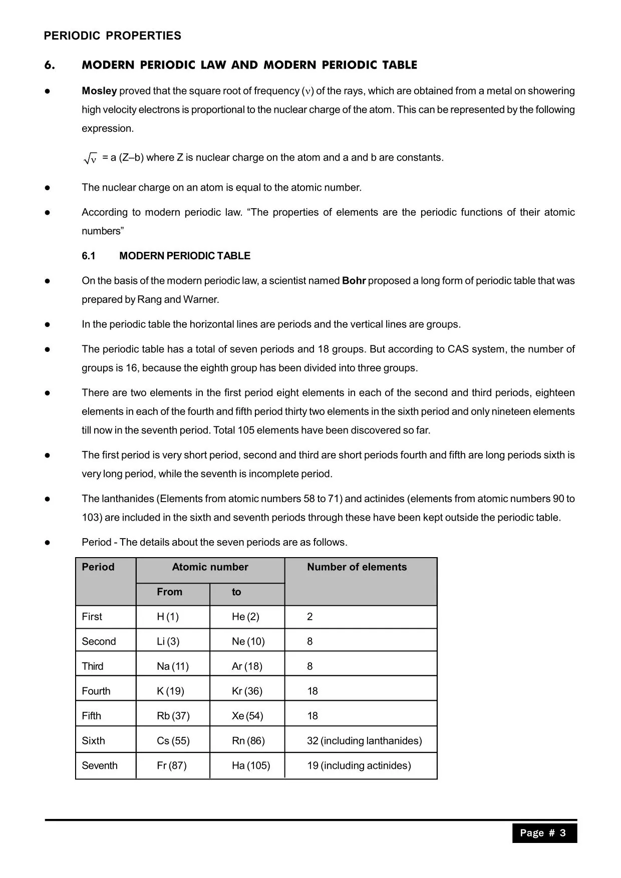 Classification of Elements and Periodicity in Properties Class 11: Modern Periodic Table