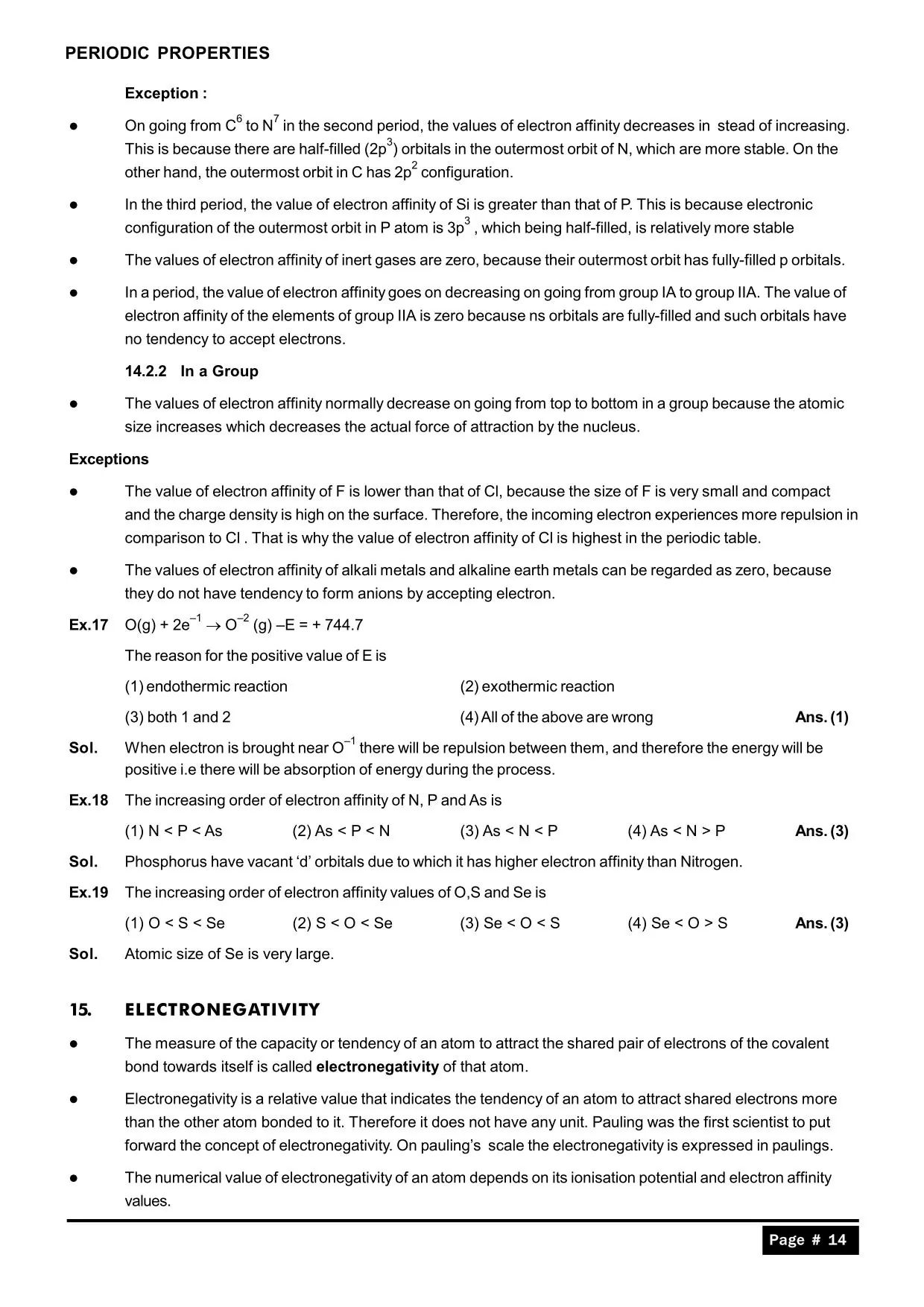 Classification of Elements and Periodicity in Properties Class 11: Electronegativity