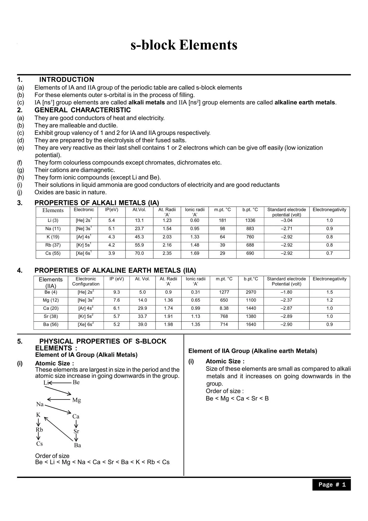 s-Block Elements