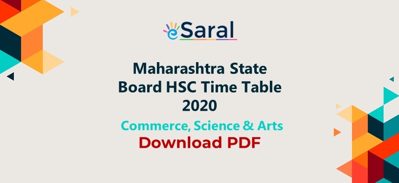 Maharashtra Board HSC Time Table 2020 - Science | Commerce | Arts