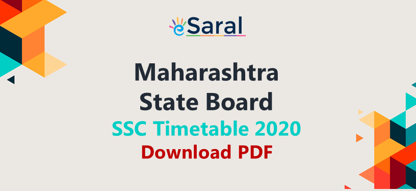 Maharashtra SSC Board Time Table 2020 | Class 10th - Download PDF