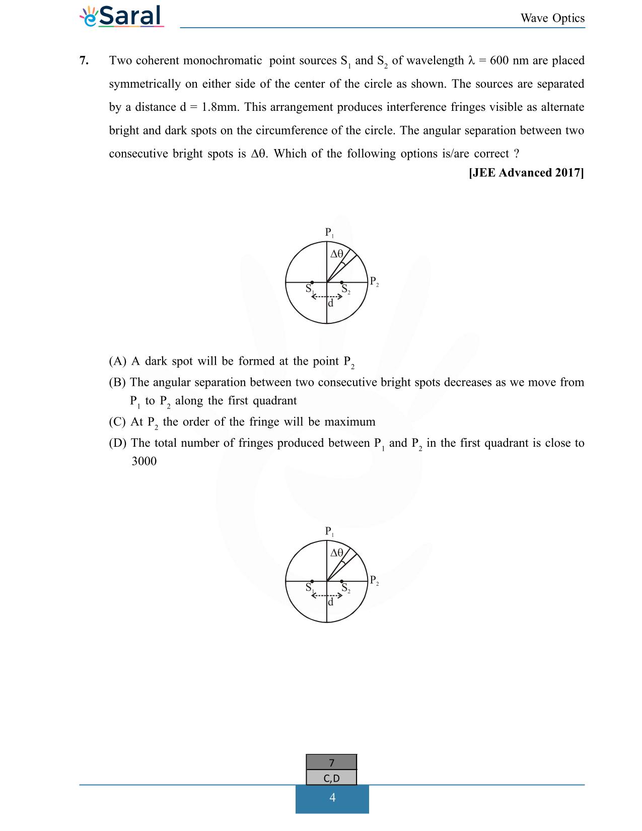 Wave Optics - JEE Main Previous Year Questions with Solutions
