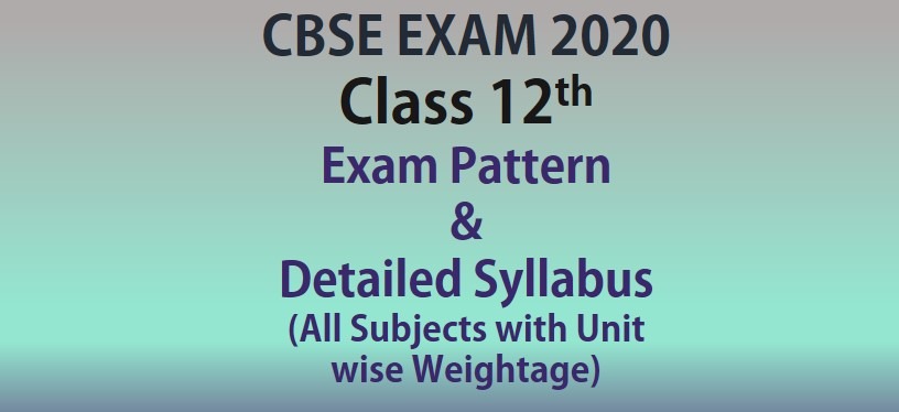 Class 12 CBSE Syllabus 2019-20 for All Subjects | CBSE Exam Pattern | Chapter-wise Marks Distribution