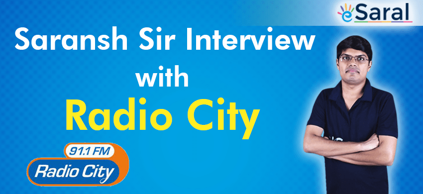 Saransh Gupta Sir Interview on Radio City