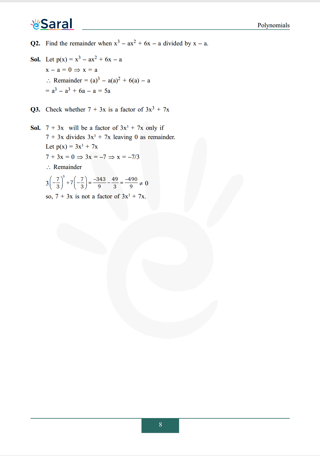 Class 9 maths chapter 2 exercise 2.3 solutions Image 2