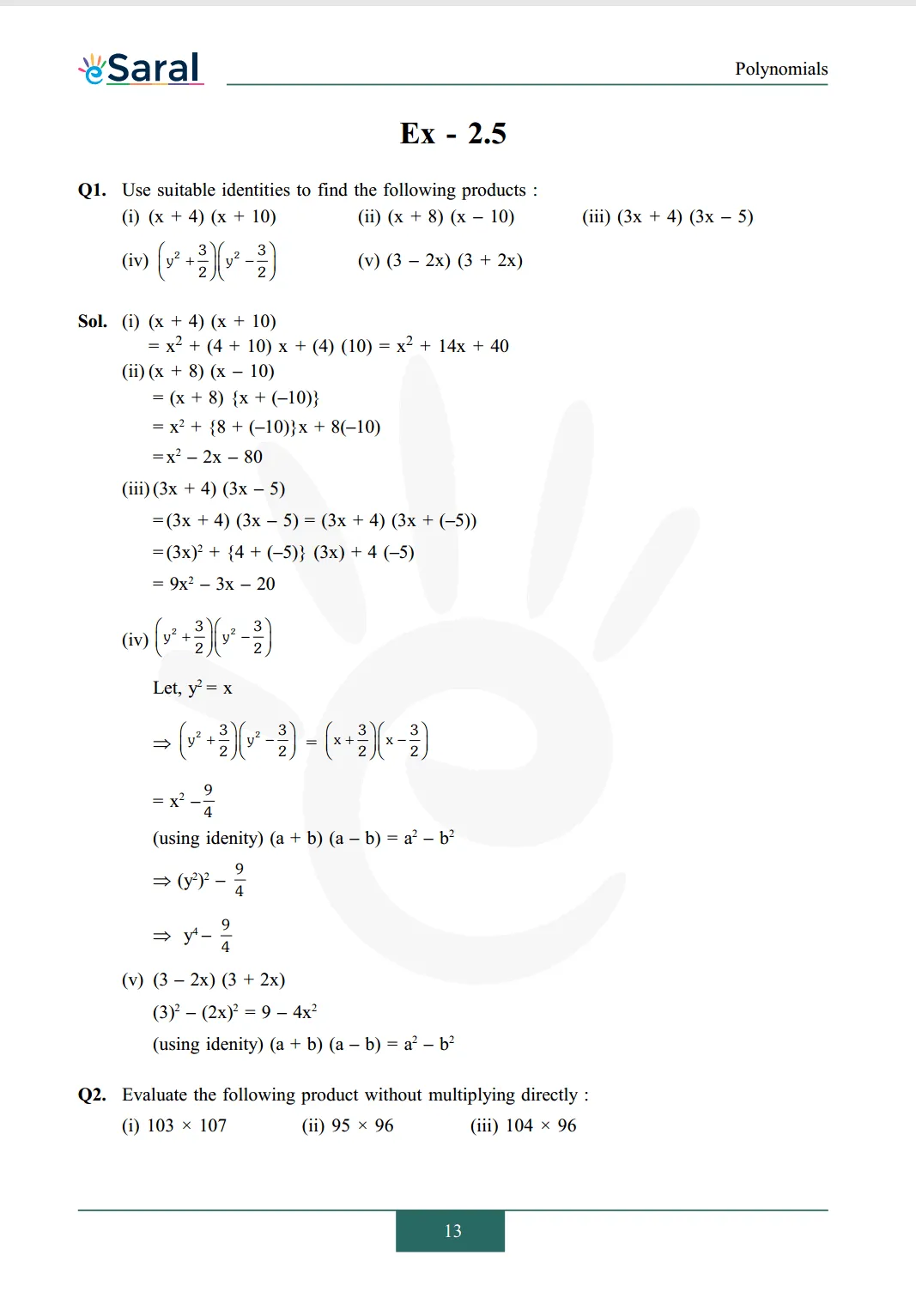 NCERT Solutions for Class 9 Maths chapter 2 Exercise 2.5 Image 1