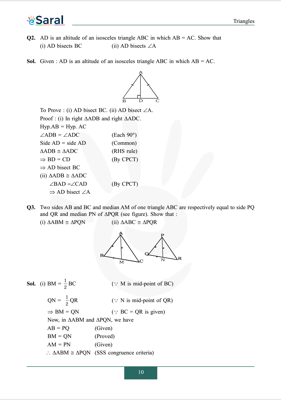 Class 9 maths chapter 7 exercise 7.3 solutions Image 2