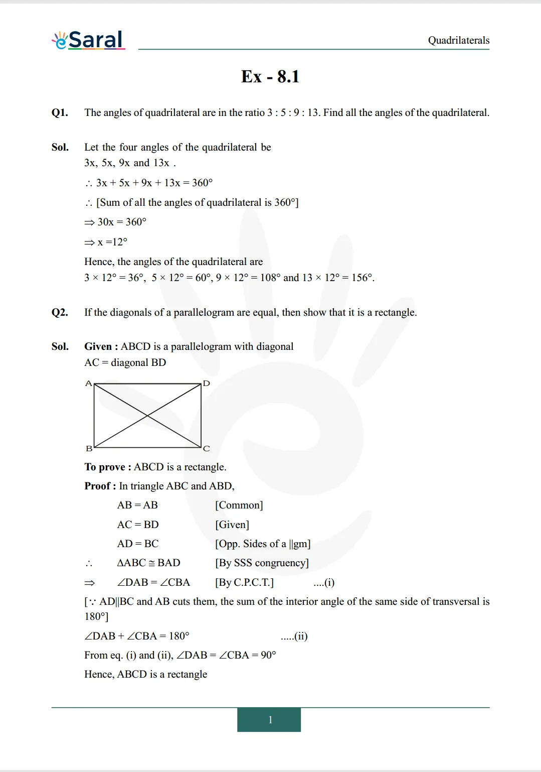 NCERT Solutions for Class 9 Maths chapter 8 Image 2