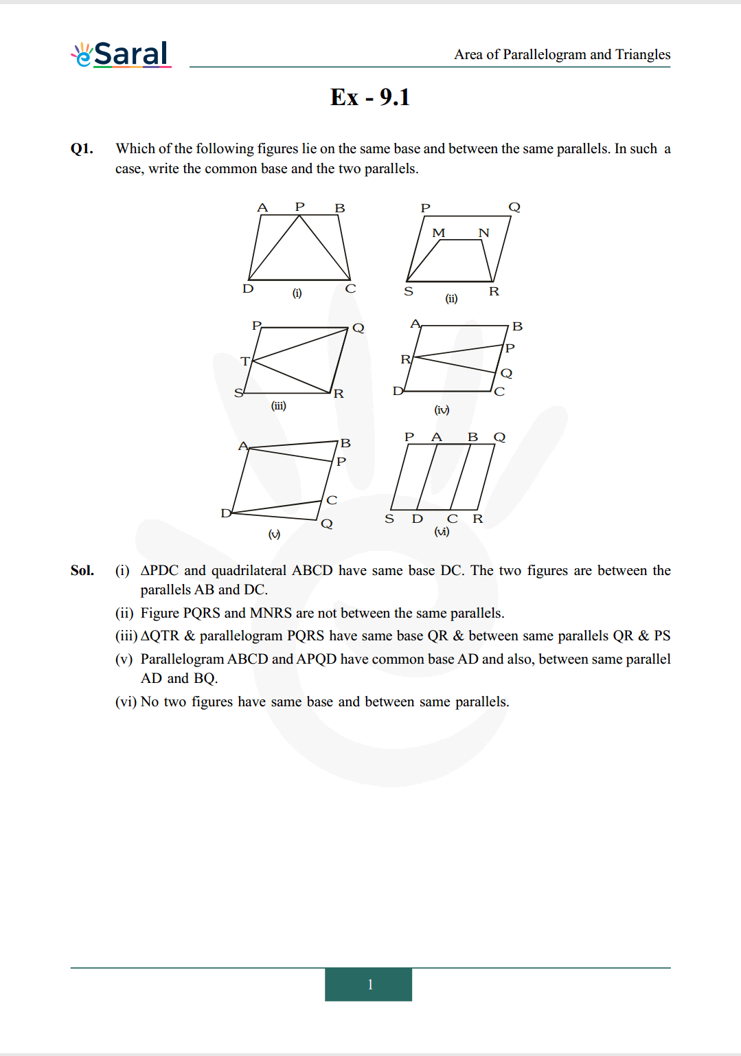 NCERT Solutions for Class 9 Maths chapter 9 Exercise 9.1 Image 1