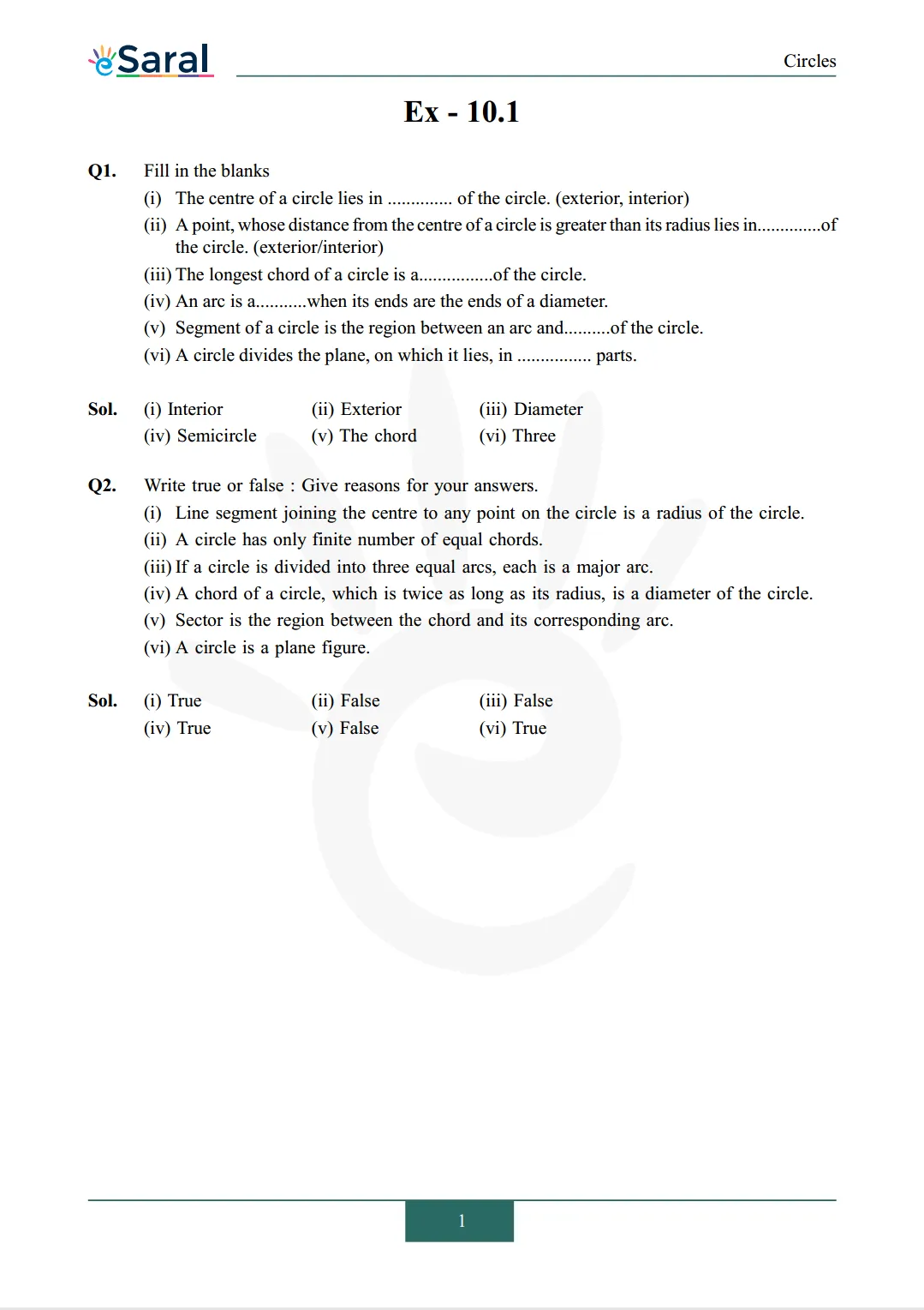 NCERT Solutions for Class 9 Maths chapter 10 Exercise 10.1 Image 1