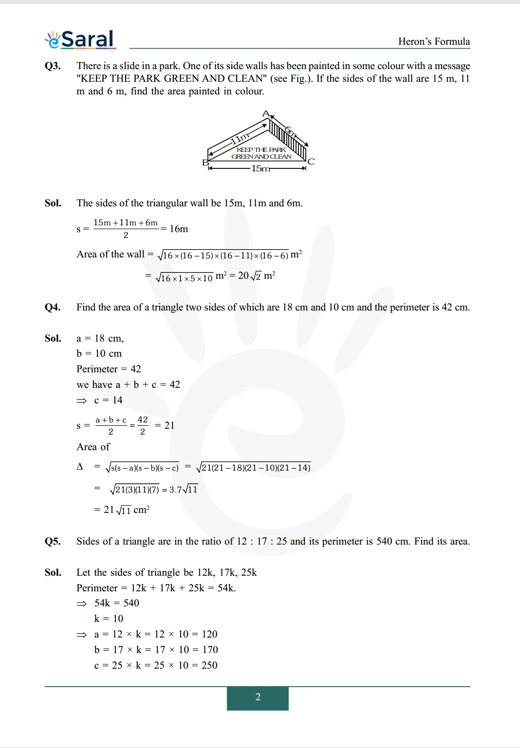Class 9 maths chapter 12 exercise 12.1 solutions Image 2