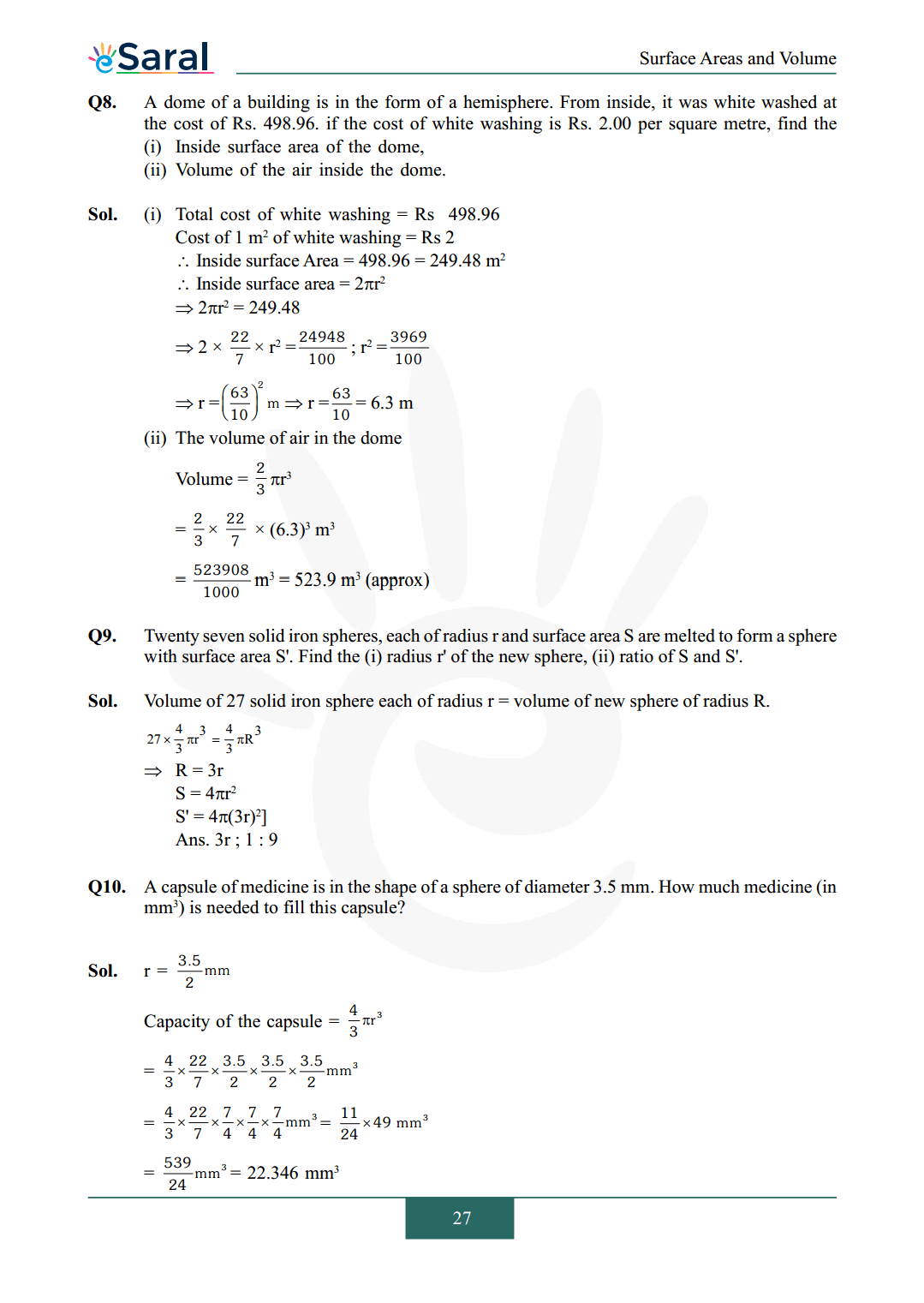 Class 9 maths chapter 13 exercise 13.8 solutions Image 3