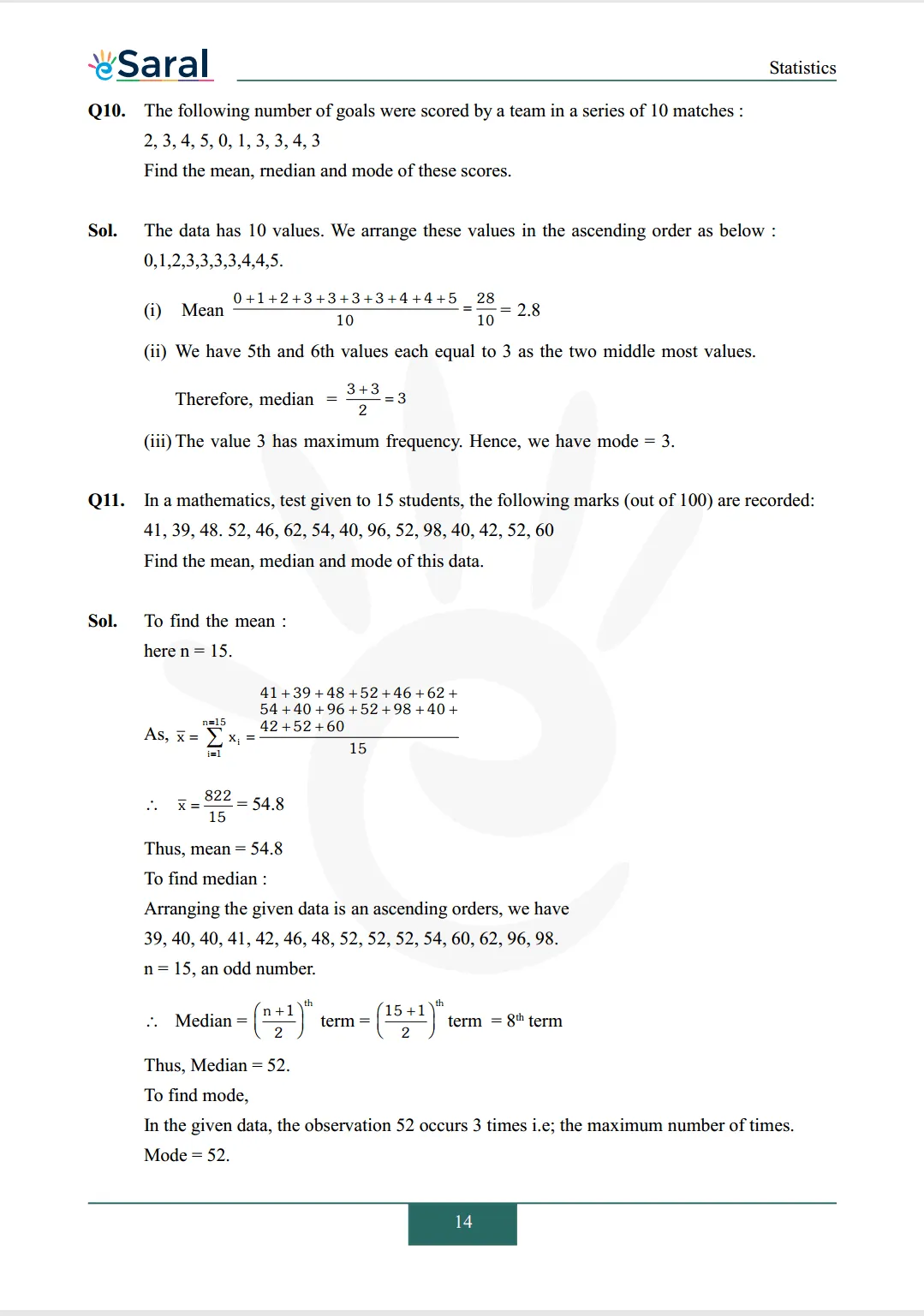 NCERT Solutions for Class 9 Maths chapter 14 Exercise 14.4 Image 1