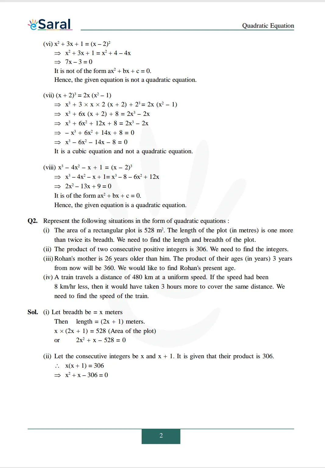 Class 10 Maths Chapter 4 exercise 4.1 solutions Image 2
