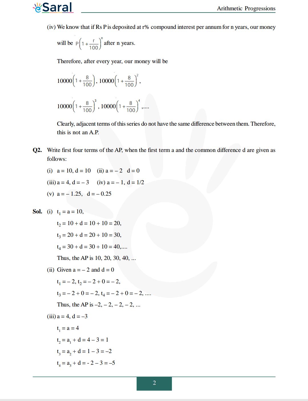Class 10 Maths Chapter 5 exercise 5.1 solutions Image 2
