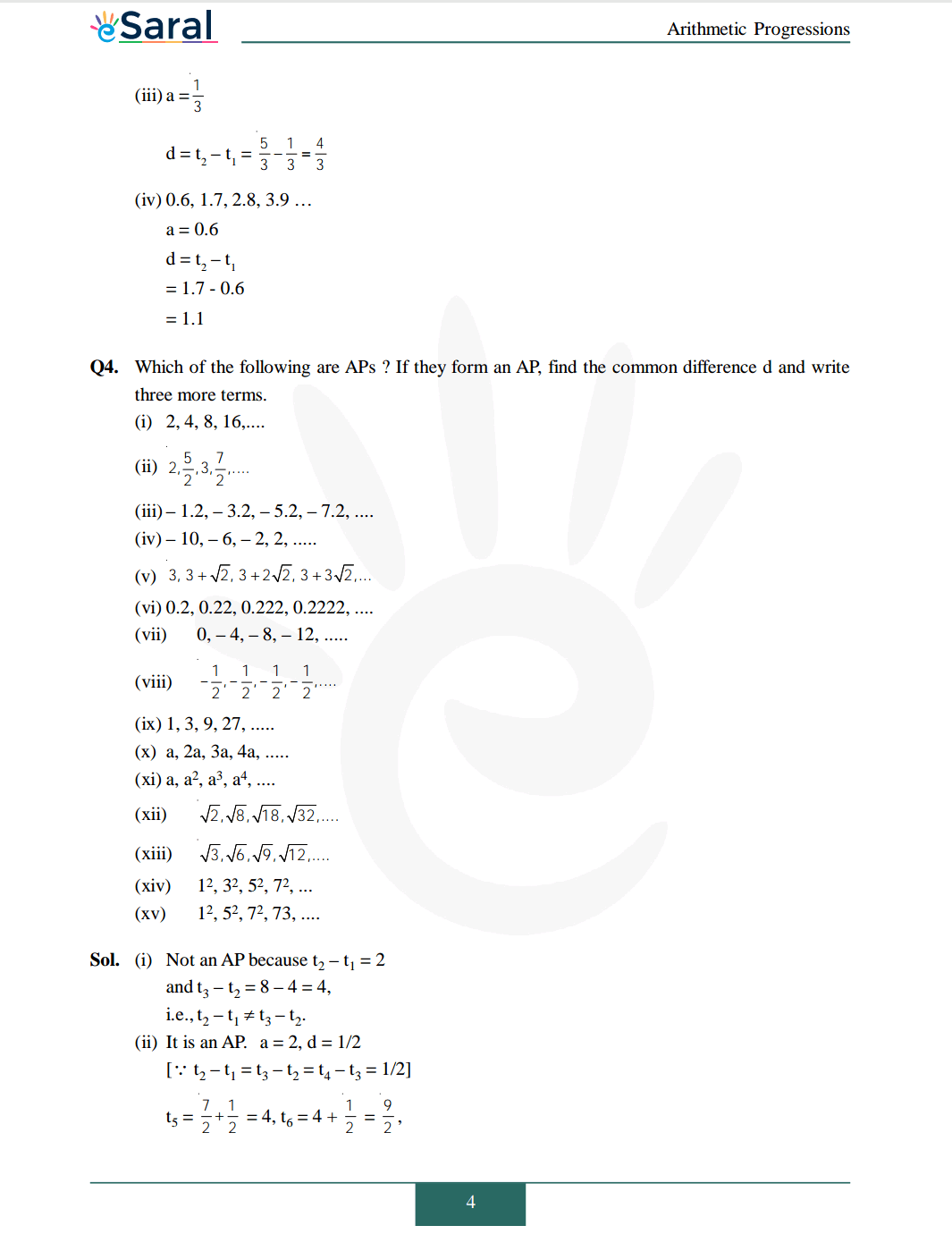 Class 10 Maths Chapter 5 exercise 5.1 solutions Image 4