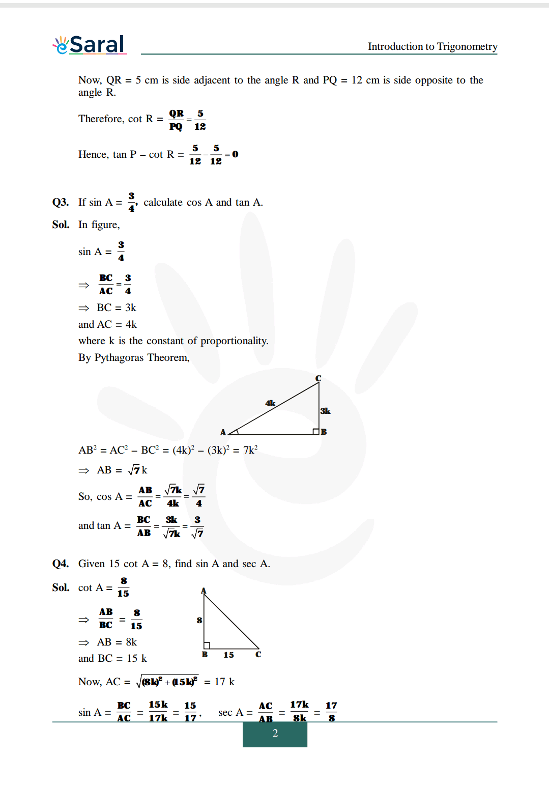 Class 10 Maths Chapter 8 exercise 8.1 solutions image 2