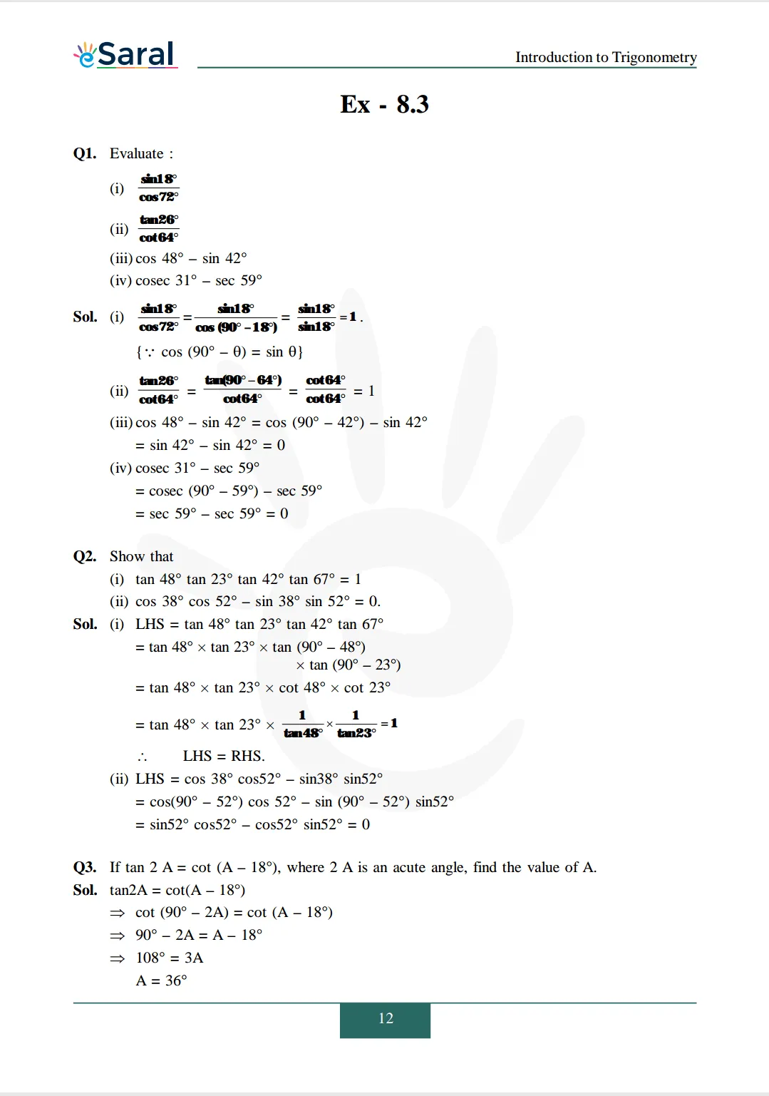 NCERT Solutions for Class 10 Maths chapter 8 Exercise 8.3 image 1