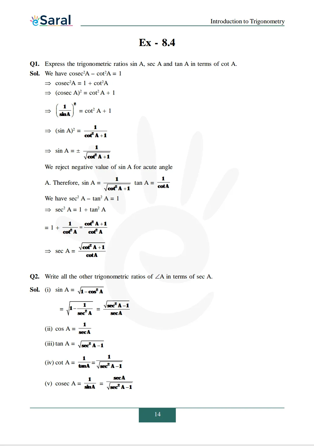 NCERT Solutions for Class 10 Maths chapter 8 Exercise 8.4 image 1