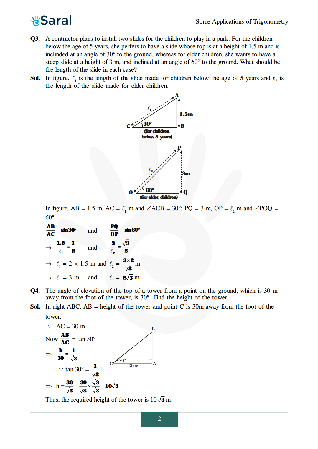 Class 10 Maths Chapter 9 exercise 9.1 solutions image 2