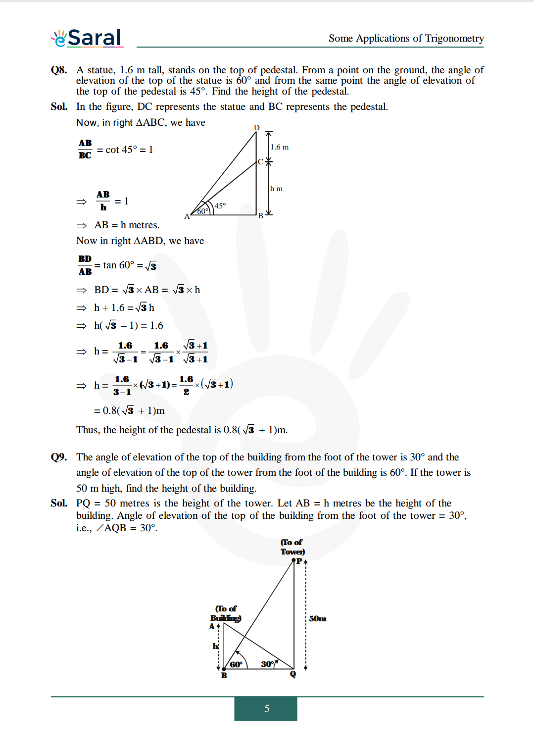 Class 10 Maths Chapter 9 exercise 9.1 solutions image 5