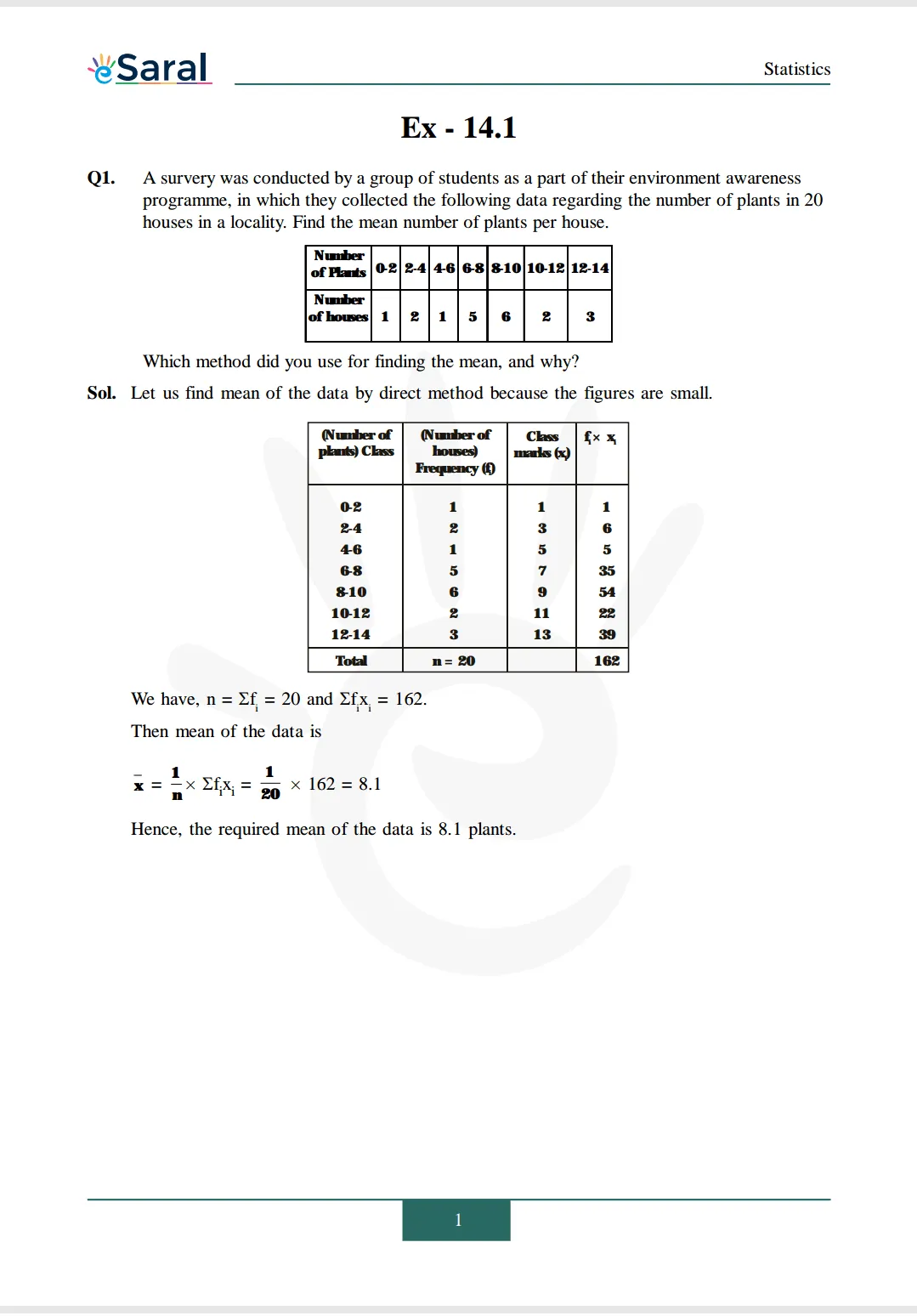 NCERT Solutions for Class 10 Maths chapter 14 Exercise 14.1 Image 1