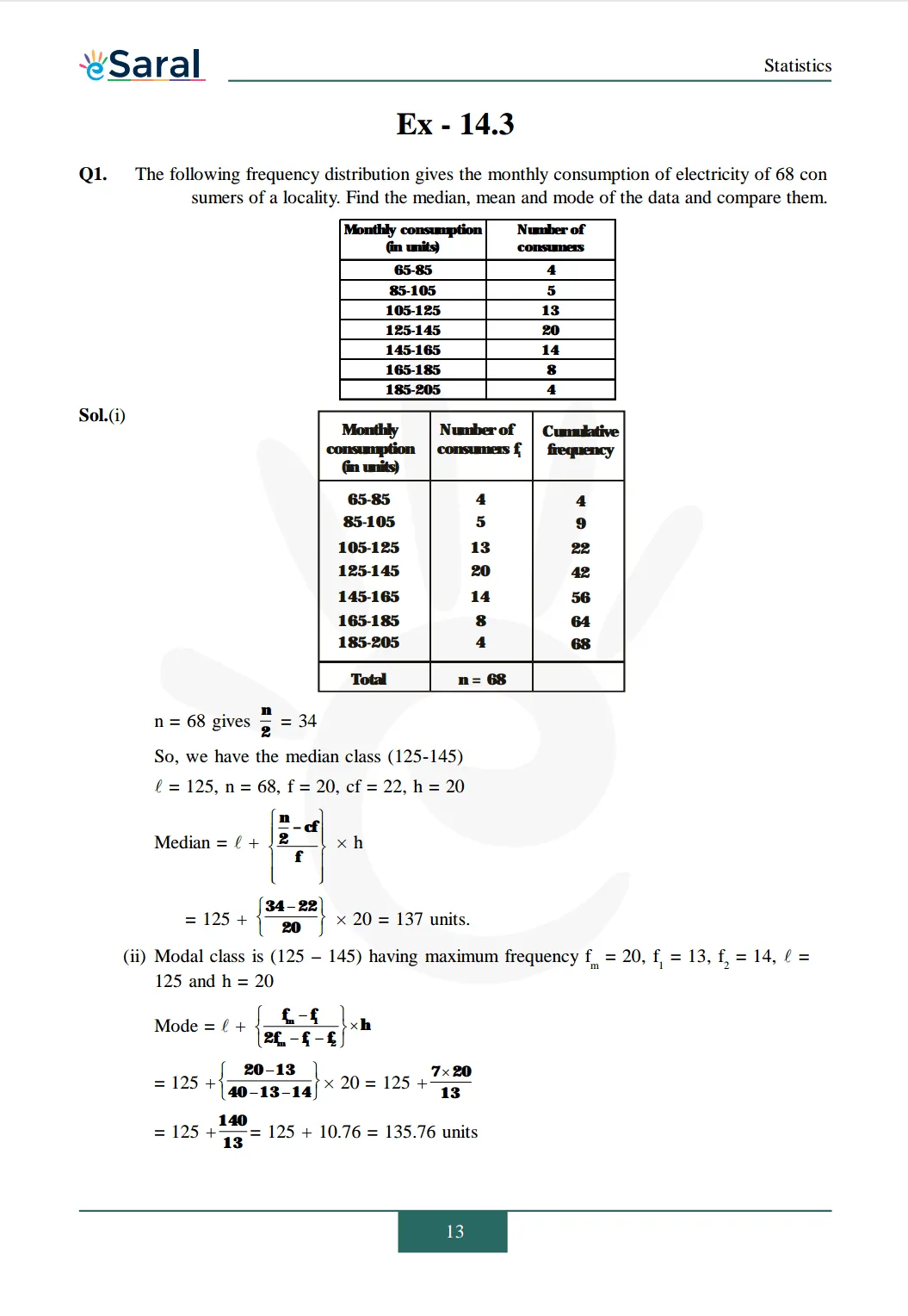 NCERT Solutions for Class 10 Maths chapter 14 Exercise 14.3 Image 1