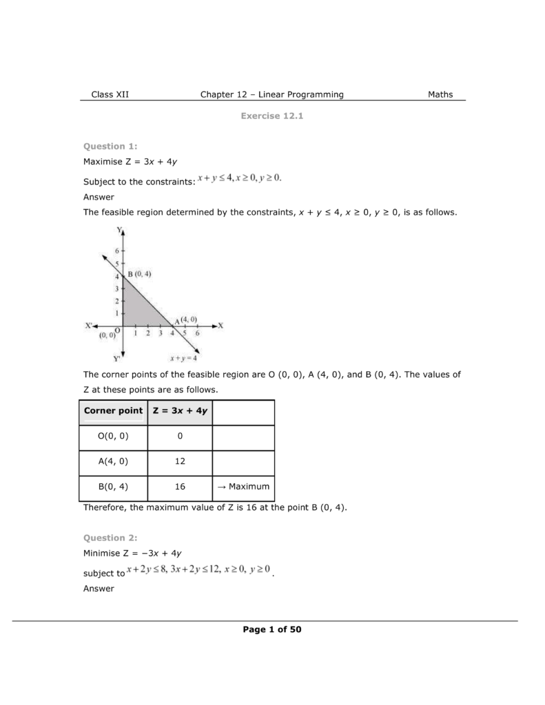 NCERT Class 12 Maths Chapter 12 Exercise 12.1 Solutions Image 1