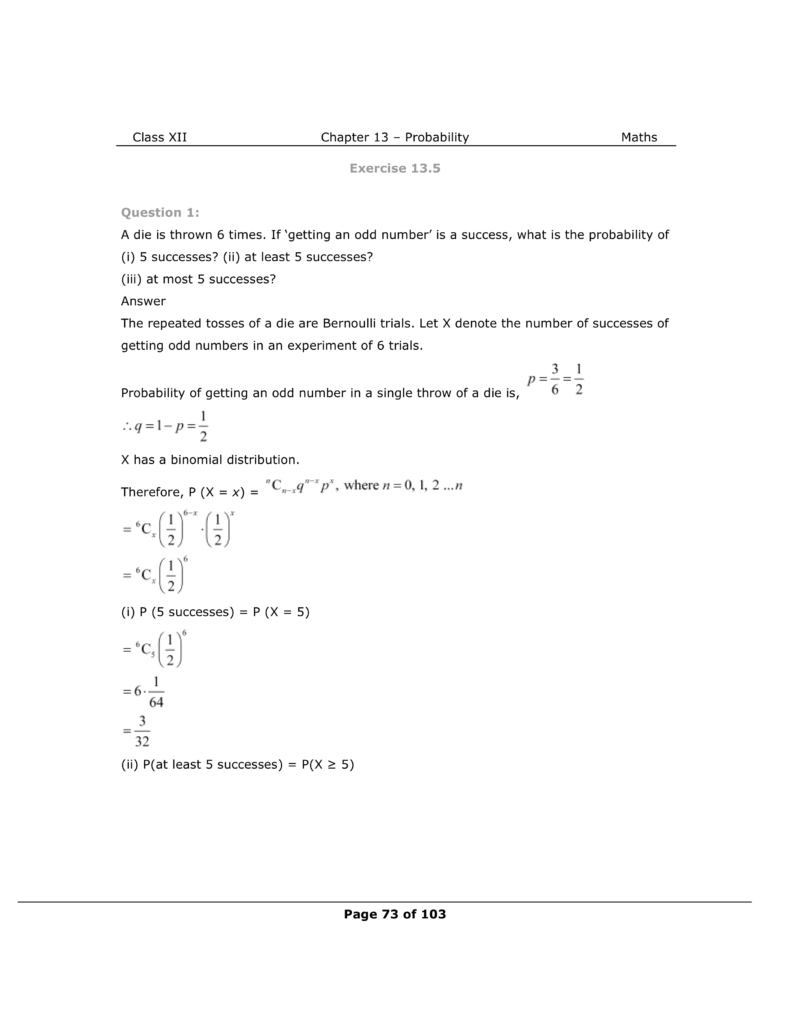 NCERT Class 12 Maths Chapter 13 Exercise 13.5 Solutions Image 1