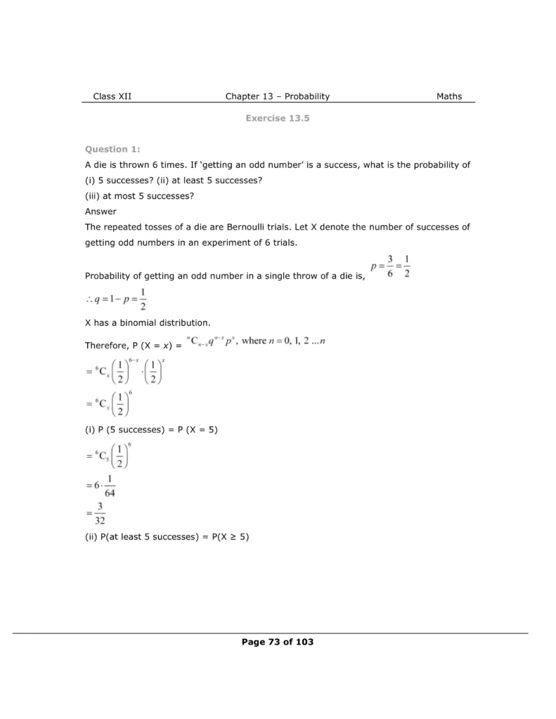 NCERT Class 12 Maths Chapter 13 Exercise 13.5 Solutions Image 1
