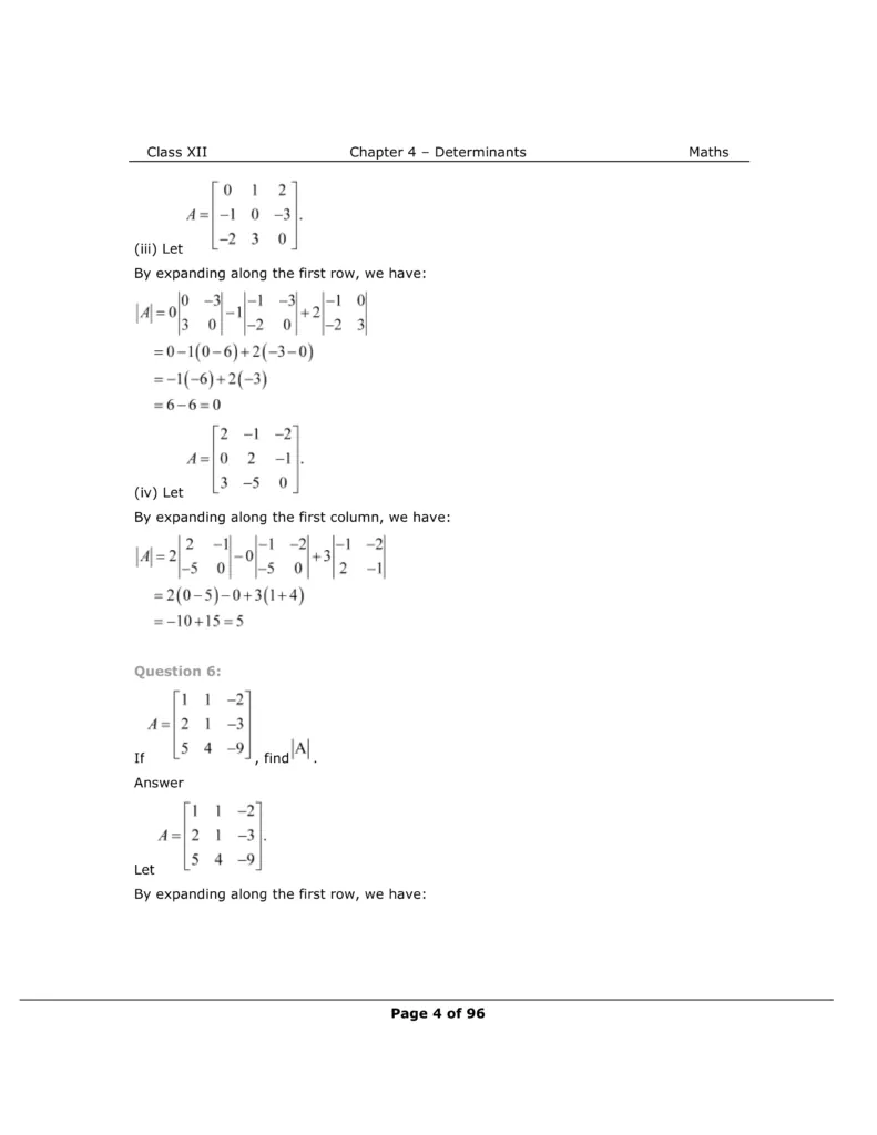 NCERT Solutions for Class 12 Maths chapter 4 Image 2
