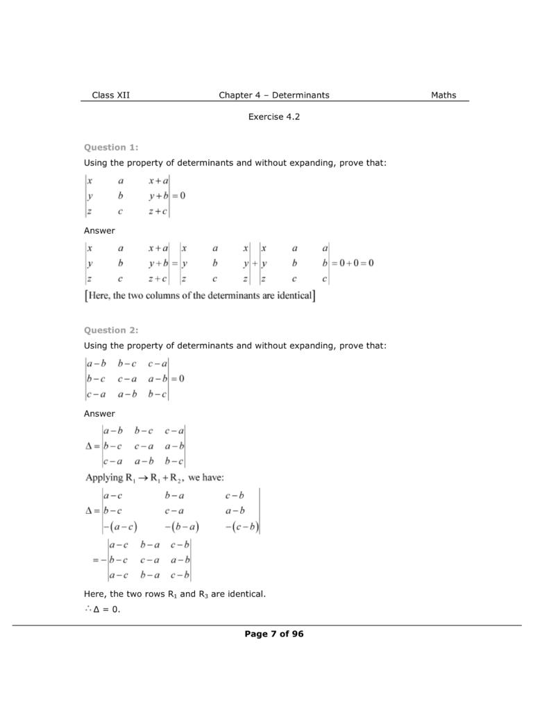 NCERT Class 12 Maths Chapter 4 Exercise 4.2 Solutions Image 1
