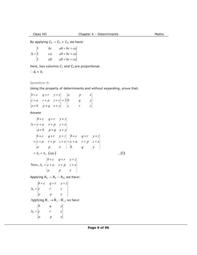 NCERT Solutions for Class 12 Maths chapter 4 Image 5