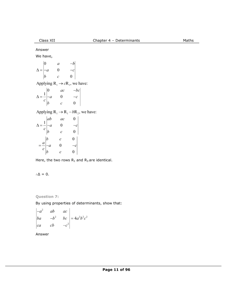 NCERT Solutions for Class 12 Maths chapter 4 Image 7