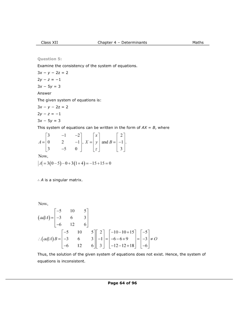 NCERT Class 12 Maths Chapter 4 Exercise 4.6 Solutions Image 4