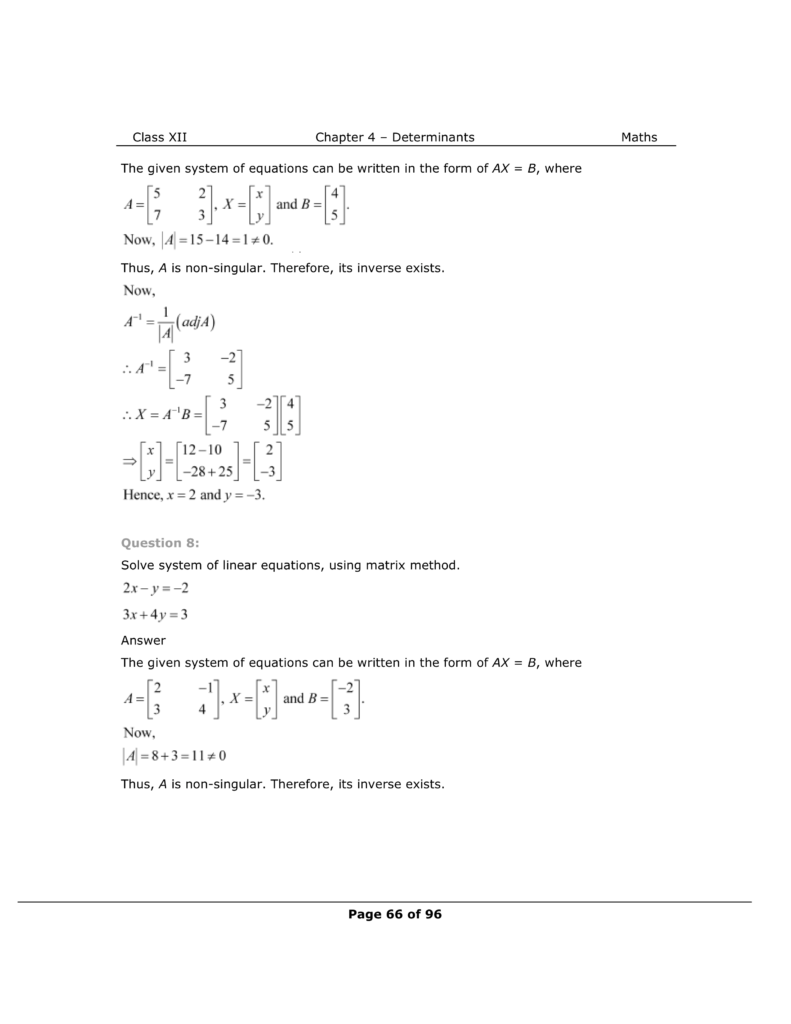 NCERT Class 12 Maths Chapter 4 Exercise 4.6 Solutions Image 6